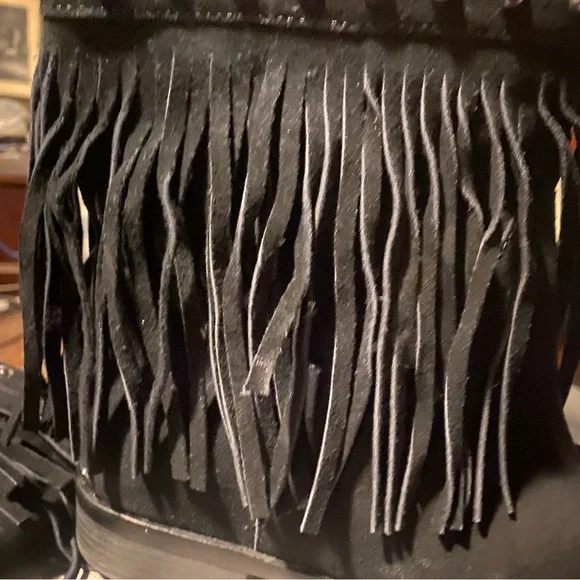 MICHAEL KORS Black Fringe Ankle Booties NWOT - Picture 6 of 15